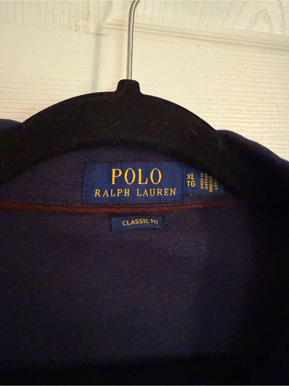 Ralph Lauren Navy Long-Sleeve Rugby Polo with Brown Contrast